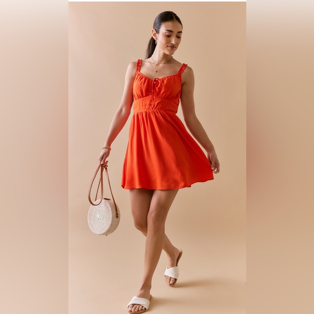 New Francesca’s Luanna Corset Red Sleeveless Mini Dress - Picture 5 of 6